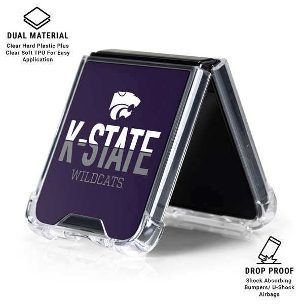 Kansas State University K-State Wildcats Gradient Galaxy Z Flip7 Clear Case