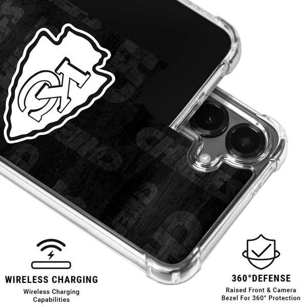NFL Kansas City Chiefs Black & White Galaxy S26 Clear Case