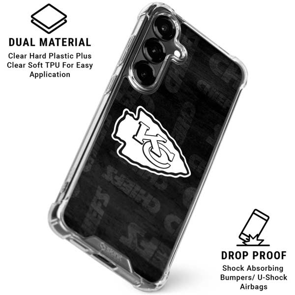 NFL Kansas City Chiefs Black & White Galaxy S26 Clear Case