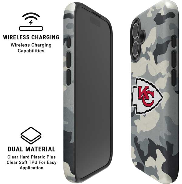 NFL Kansas City Chiefs Camo iPhone 16 Magsafe Impact Case