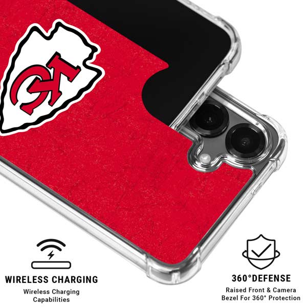 NFL Kansas City Chiefs Distressed Galaxy S26 Plus Clear Case