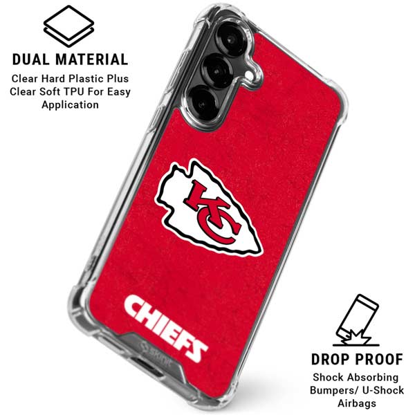 NFL Kansas City Chiefs Distressed Galaxy S26 Plus Clear Case