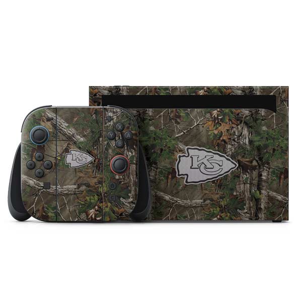 NFL Kansas City Chiefs Realtree Xtra Green Camo Nintendo Switch 2 (2025) with Joy-Con Skin