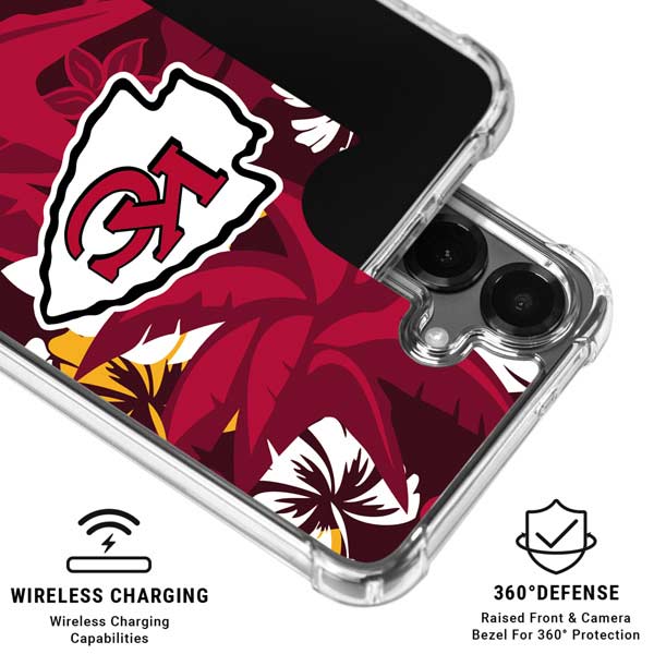 NFL Kansas City Chiefs Tropical Print Galaxy S26 Clear Case