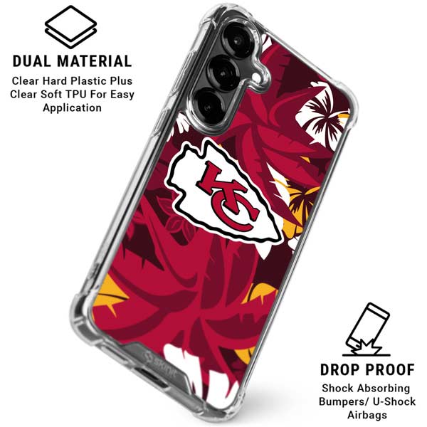 NFL Kansas City Chiefs Tropical Print Galaxy S26 Clear Case