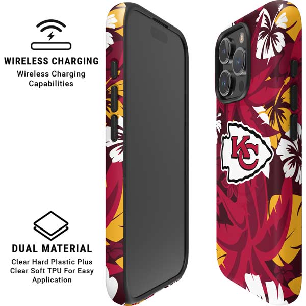 NFL Kansas City Chiefs Tropical Print iPhone 16 Pro Max Magsafe Impact Case