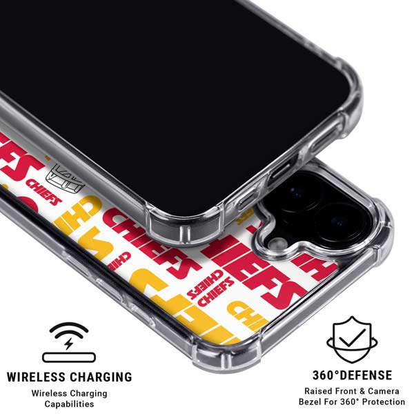 NFL Kansas City Chiefs White Blast iPhone 17 Clear Case