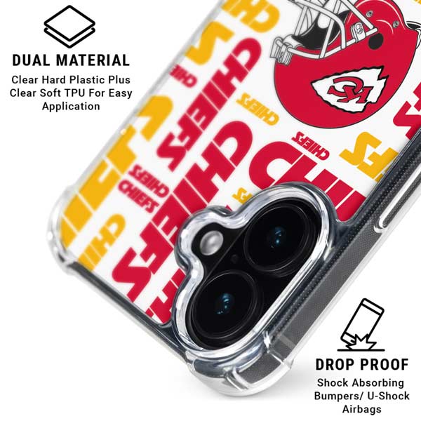 NFL Kansas City Chiefs White Blast iPhone 17 Clear Case