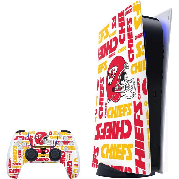 NFL Kansas City Chiefs White Blast PlayStation PS5 Skins
