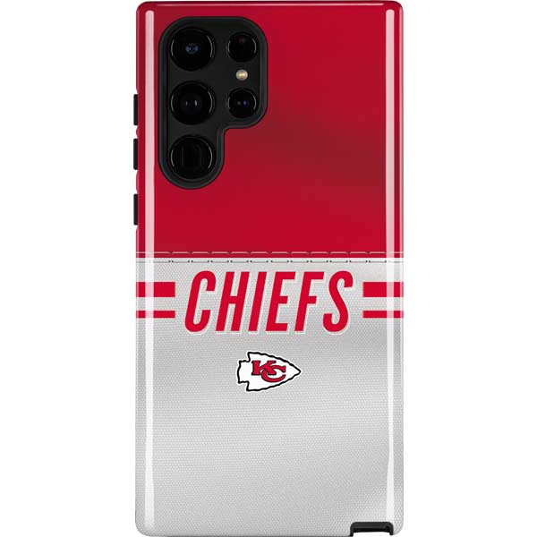 NFL Kansas City Chiefs White Striped Galaxy Cases