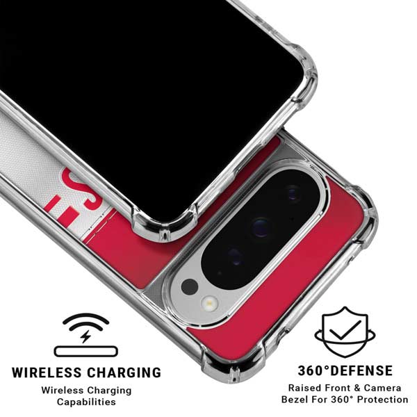 NFL Kansas City Chiefs White Striped Google Pixel 10 Pro Clear Case