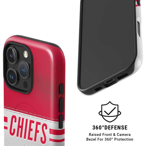 NFL Kansas City Chiefs White Striped iPhone 16 Pro Max Magsafe Impact Case