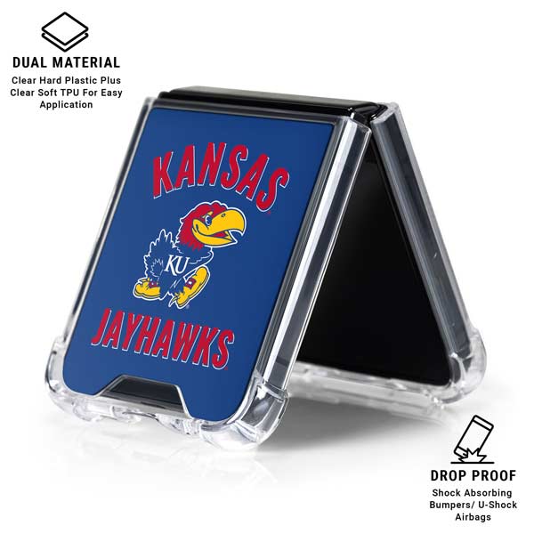 University of Kansas Jayhawks Mascot Galaxy Z Flip7 Clear Case