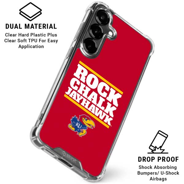 University of Kansas Rock Chalk Jayhawk Galaxy S26 Plus Clear Case