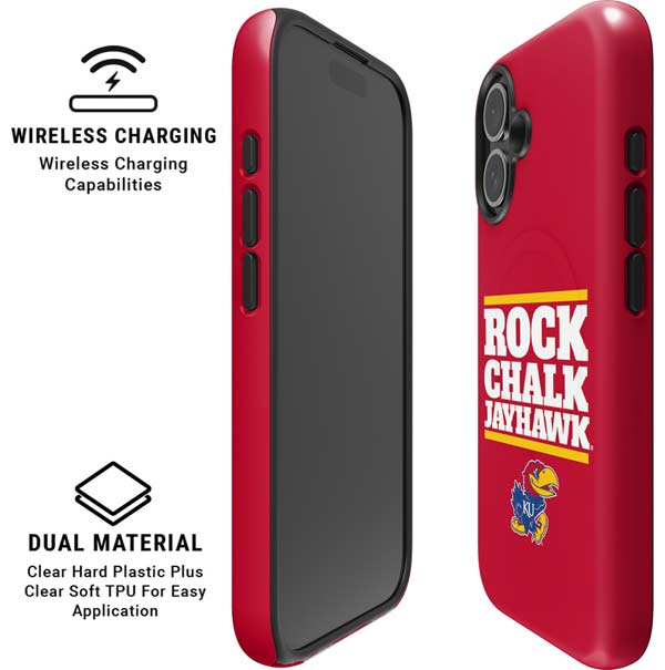 University of Kansas Rock Chalk Jayhawk iPhone 16 Magsafe Impact Case
