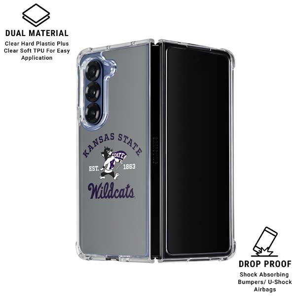 Kansas State University Wildcats Est 1863 Galaxy Z Fold7 Clear Case