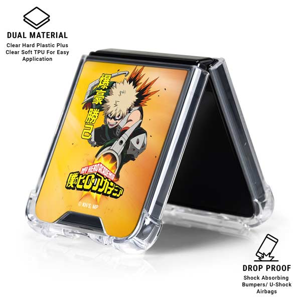 My Hero Academia Katsuki Bakugo Season 4 Galaxy Z Flip7 Clear Case