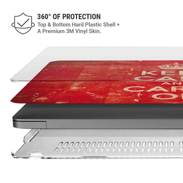 Keep Calm and Carry On Distressed MacBook Pro 14in (2021-24) Case plus Skin