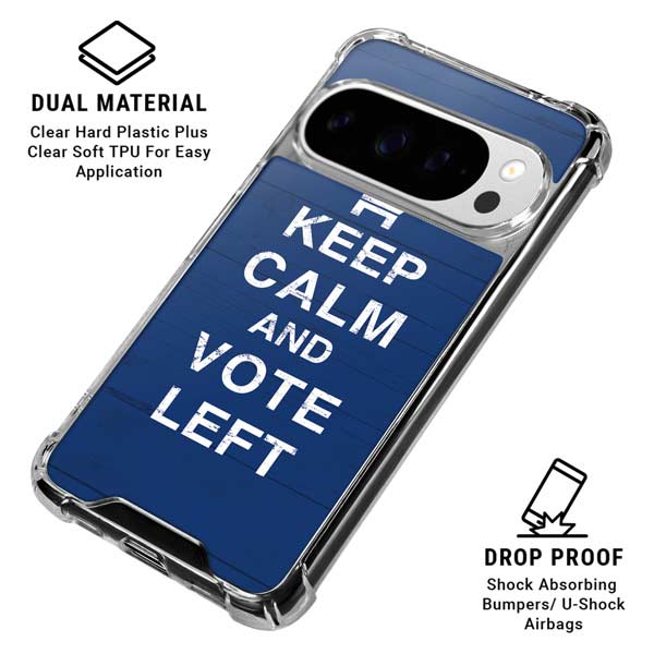 Keep Calm And Vote Left Google Pixel 10 Pro XL Clear Case