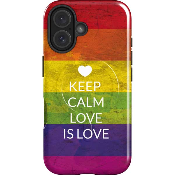 Keep Calm Love Is Love iPhone 16 Plus Magsafe Impact Case