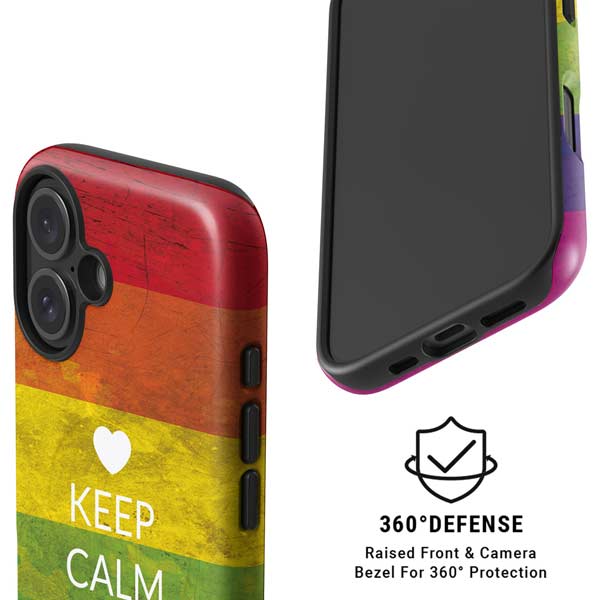Keep Calm Love Is Love iPhone 16 Plus Magsafe Impact Case