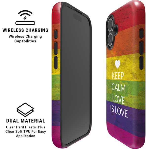 Keep Calm Love Is Love iPhone 16 Plus Magsafe Impact Case