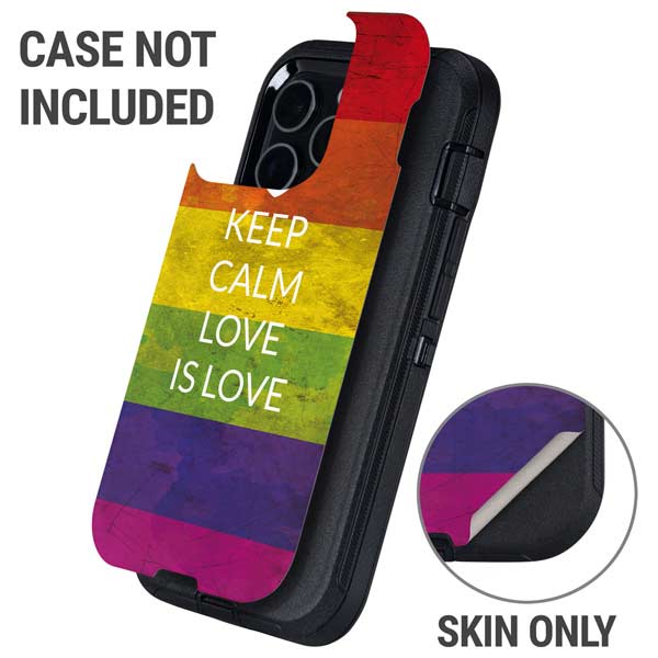 Keep Calm Love Is Love Otterbox Defender iPhone Skin