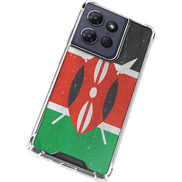 Kenya Flag Distressed Moto G Power 5G (2025) Clear Case