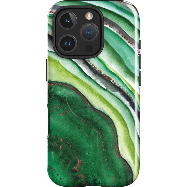 Kiwi Watercolor Geode iPhone 16 Pro Magsafe Impact Case