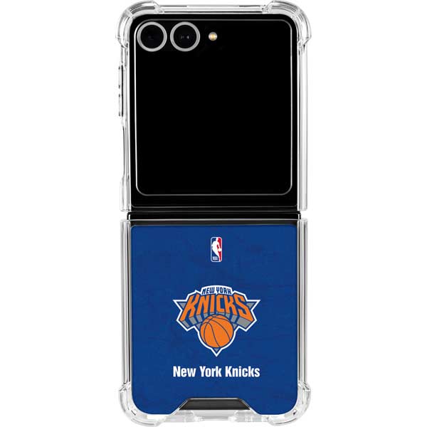 NBA New York Knicks Distressed Galaxy Z Flip7 Clear Case