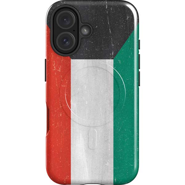 Kuwait Flag Distressed iPhone 16 Magsafe Impact Case
