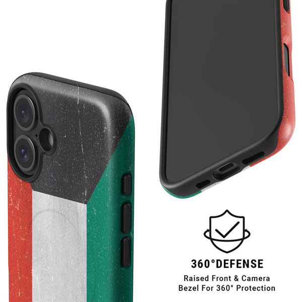 Kuwait Flag Distressed iPhone 16 Magsafe Impact Case
