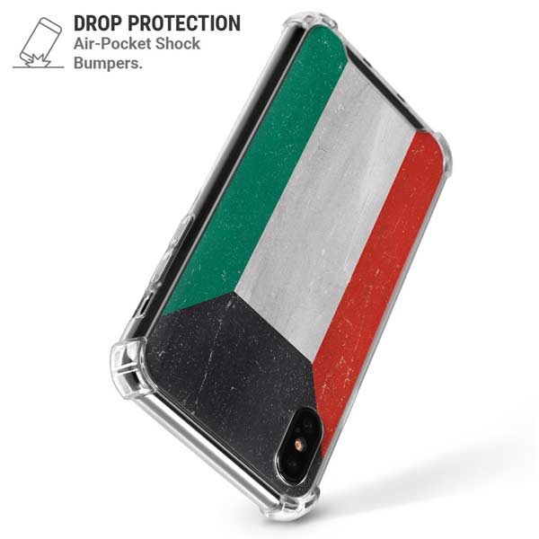 Kuwait Flag Distressed iPhone X/XS Clear Case