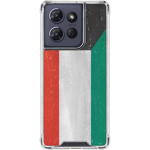 Kuwait Flag Distressed Moto G 5G (2025) Clear Case