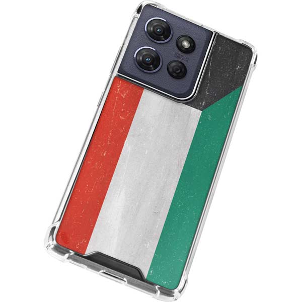 Kuwait Flag Distressed Moto G 5G (2025) Clear Case