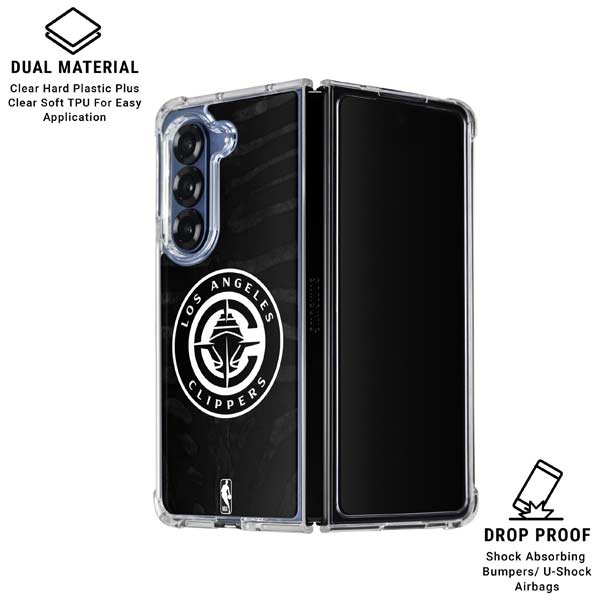 NBA LA Clippers Animal Print Galaxy Z Fold7 Clear Case