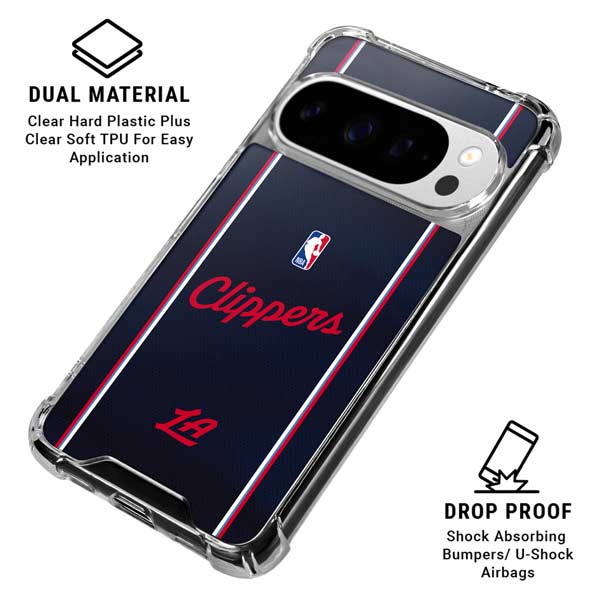 NBA LA Clippers Jersey Google Pixel 10 Pro XL Clear Case
