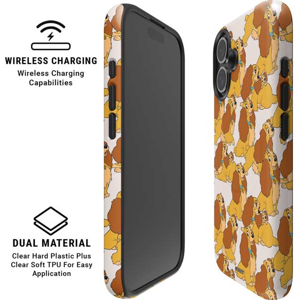 Disney Lady & The Tramp Lady Pattern iPhone 16 Plus Magsafe Impact Case