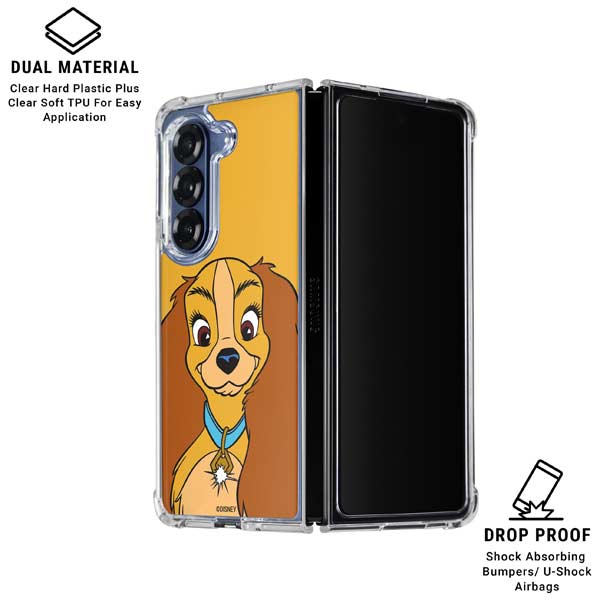 Disney Lady & The Tramp Lady Portrait Galaxy Z Fold7 Clear Case