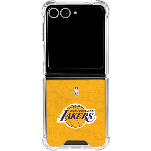NBA Los Angeles Lakers Distressed Galaxy Z Flip7 Clear Case