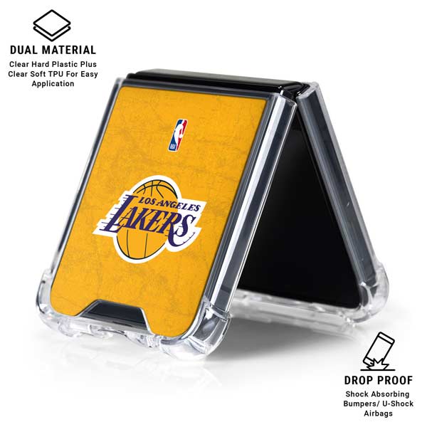 NBA Los Angeles Lakers Distressed Galaxy Z Flip7 Clear Case