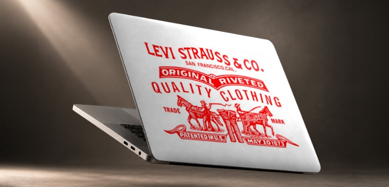 Custom MacBook with Levi Strauss & Co. branding