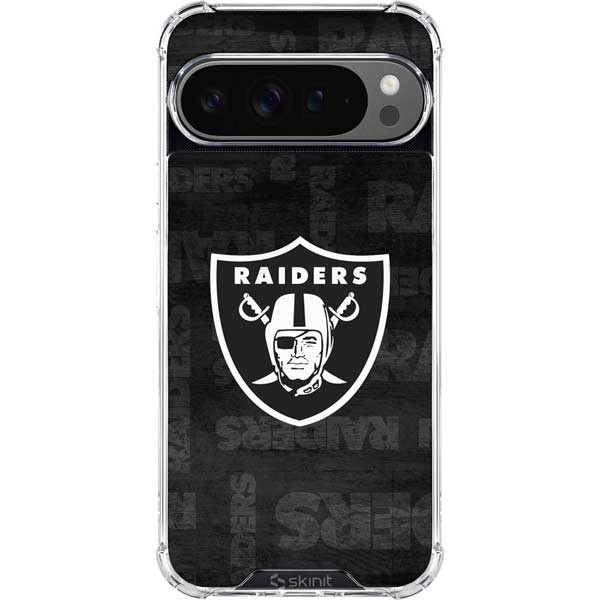 NFL Las Vegas Raiders Black & White Google Pixel 10 Pro XL Clear Case