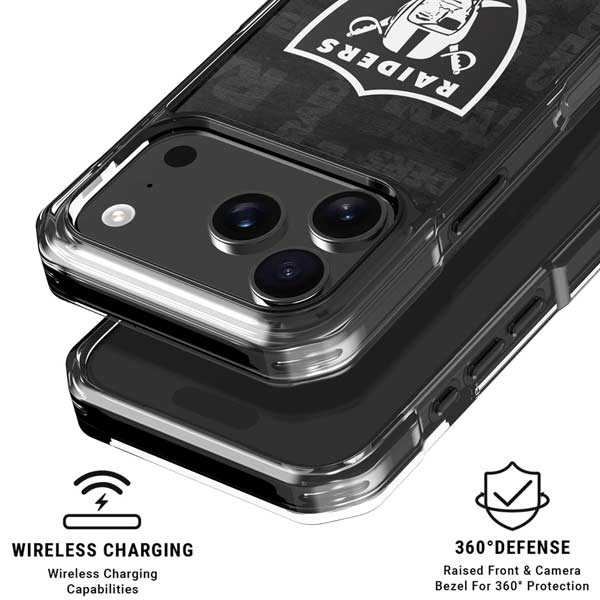 NFL Las Vegas Raiders Black & White iPhone 17 Pro Max MagSafe Case