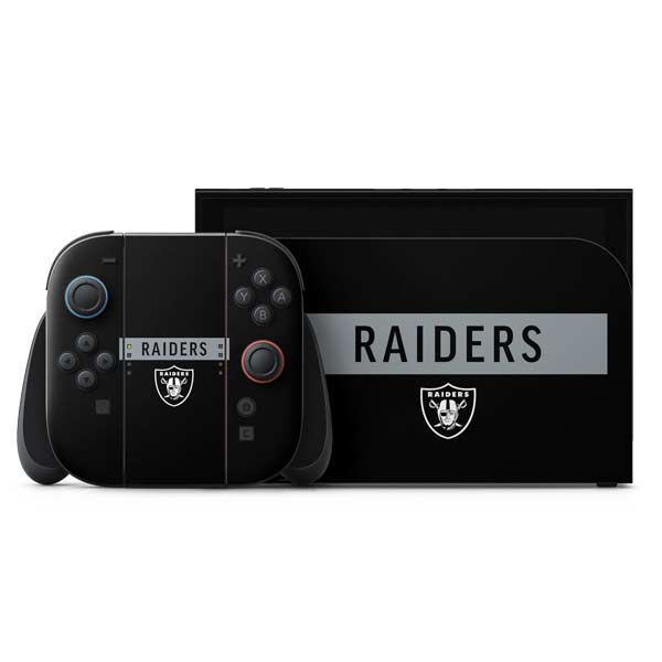 NFL Las Vegas Raiders Black Performance Series Nintendo Skins