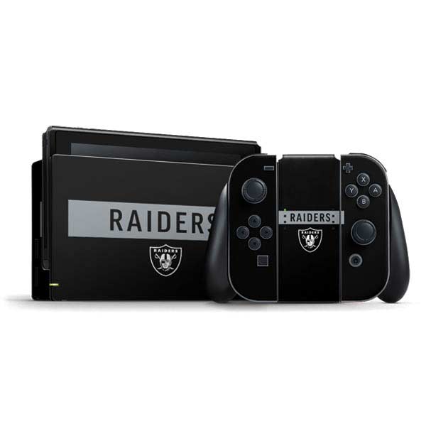 NFL Las Vegas Raiders Black Performance Series Nintendo Skins