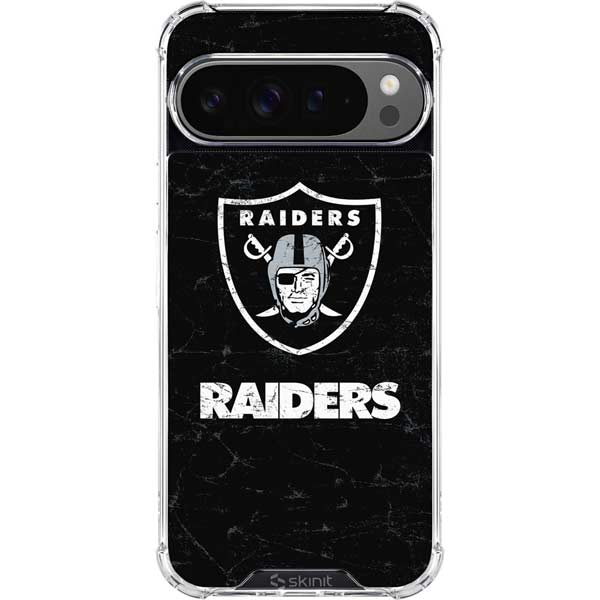 NFL Las Vegas Raiders Distressed Google Pixel 10 Pro Clear Case
