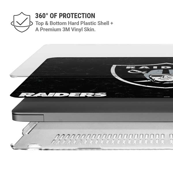 NFL Las Vegas Raiders Distressed MacBook Pro 14in (2021-24) Case plus Skin