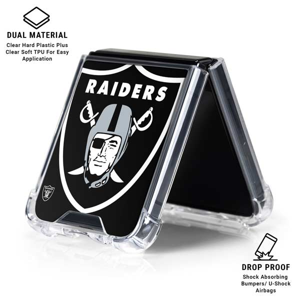NFL Las Vegas Raiders Large Logo Galaxy Z Flip7 Clear Case