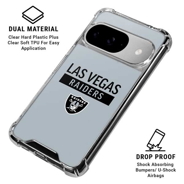 NFL Las Vegas Raiders Silver Performance Series Google Pixel 10 Clear Case